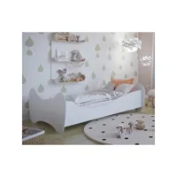 lit 70x140 avec matelas lilly - blanc