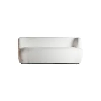 sofa en coton bouclé blanc, 195x81x73 cm
