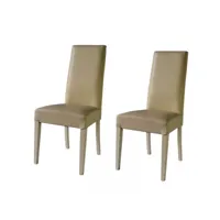 duo de chaises en similicuir beige - venise - l 54 x l 46 x h 99 cm