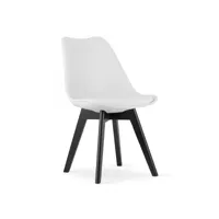 mardi - chaise style moderne salon/salle à manger - 49x55.5x82.5 cm - lot de 4 chaises - blanc