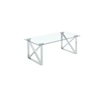 ilyana - table basse rectangulaire en verre et pieds argentés ilyana-b-verre-arg