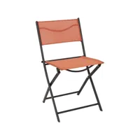 chaise de jardin pliable en acier elba orange terracotta