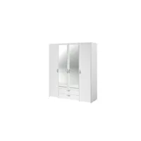 armoire de rangement salvador miroirs, 4 portes & 2 tiroirs - blanc varia6510a4pm