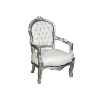 fauteuil lit baroque 73x50x51 cm chaise louis xvi style français fauteuil de chambre tapissé fauteuil avec accoudoirs rembourré fauteuil en hêtre massif pour enfant l6743-1