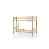 lit superposé + tiroir de rangement bois naturel picosb16la10