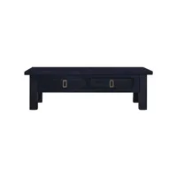 table de salon café noir clair 100x50x30 cm bois d'acajou massif