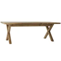 table à manger / table repas rectangulaire en bois recyclé coloris naturel - longueur 220 x hauteur 76 x profondeur 100 cm