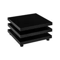 stilista® table basse rotative à 360°, design cube, 73x73 cm, table de salon, couleur noir