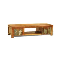 meuble télé buffet tv télévision design pratique 2 portes style vintage bois recycle helloshop26 2502265
