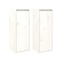 vidaxl armoires murales 2 pcs blanc 30x30x80 cm bois de pin massif