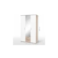 finlandek armoire selkeä style contemporain blanc et décor chene - l 121 cm finnns83sq45f