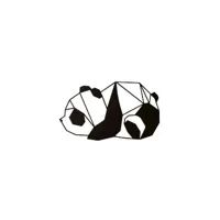epikasa décoration en métal panda 3 - art mural, décoration murale animaux - entrée, salon, salle à manger, chambre, bureau - noir en métal, 52x1,5x31 cm am8681847262138