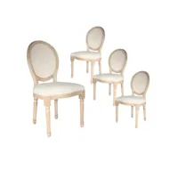 melinda - lot de 4 chaises baroques avec dossier canné