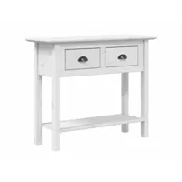 table console - table d'appoint bodo blanc 90x34,5x73 cm bois de pin massif