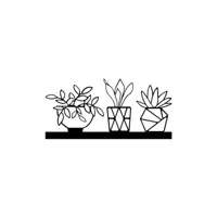 epikasa décoration en métal fleur 15 - art mural, décoration murale nature - entrée, salon, salle à manger, chambre, bureau - noir en métal, 70x1,5x30 cm am8681847260943