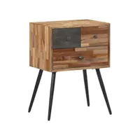 table de chevet 47x31,5x60 cm bois massif de teck