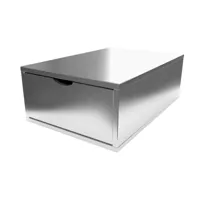 cube de rangement bois 75x50 cm + tiroir  gris aluminium cube75t-ga