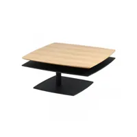table basse bois-noir - famb - ouverte : l 115 x l 85 x h 40 cm - fermée : l 85 x l 85 x h 40 cm