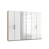 armoire penderie lisea 4 portes verre blanc 2 portes miroir 300 x 236 cm ht 20100891783