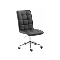 fauteuil chaise tabouret de bureau avec dossier haut en synthétique noir hauteur réglable bur10280