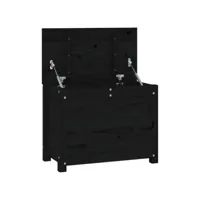 boîte de rangement, banc de rangement noir 60x32x45,5 cm bois massif de pin pewv14499 meuble pro