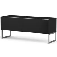 meuble tv tissu acoustique et bois mélaminé noir palermo 120 cm