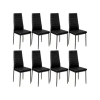 tectake lot de 8 chaises avec strass rembourré avec revêtement en cuir synthétique 404118