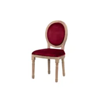chaise en velours avec pieds en bois 48x46x96 cm