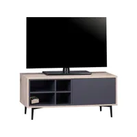 meuble tv style scandinave 98 cm chêneanthracite mayline
