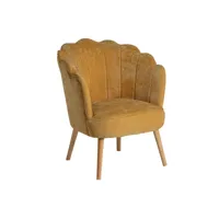 fauteuil en polyester ocre, 74x69x88 cm