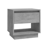 vidaxl table de chevet gris béton 45x34x44 cm aggloméré