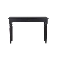 table console noir clair 110x30x75 cm bois d'acajou massif