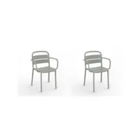 set 2 chaises como - resol - gris - fibre de verre, polypropylène 574x535x825mm