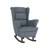fauteuil salon - fauteuil à bascule et pieds en bois d'hévéa gris foncé velours 78x93x97 cm - design rétro best00008974239-vd-confoma-fauteuil-m05-1470