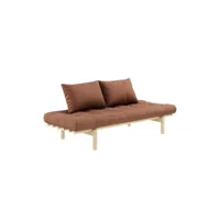 méridienne futon pace en pin coloris brun argile couchage 75*200 cm. 20100996255