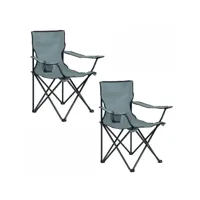 le lot de 2 chaises de camping pliables anter en gris