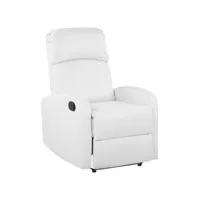 fauteuil de relaxation en cuir pu blanc avec leds et port usb virrat 240973