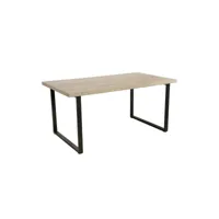 table david avec plateau en mdf et pieds en acier noir. design type industriel pour votre intérieur