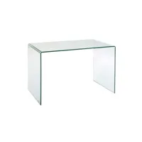 paris prix - bureau design en verre veria 120cm transparent