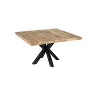 egur - table repas carrée 130cm pieds métal et plateau bois