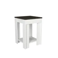 table d'appoint soline bois foncé et blanc