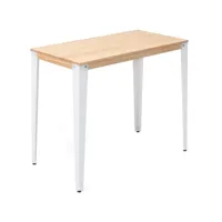 table mange debout lunds 70x110x110cm  blanc-naturel. box furniture ccvl70110108 bl-na