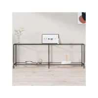 table console table d'entrée  bout de canapé transparent 220x35x75,5 cm verre trempé meuble pro frco43589