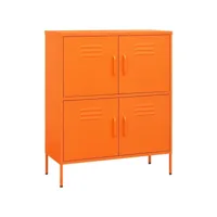 armoire de rangement orange 80x35x101,5 cm acier 4