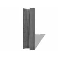 clôture de jardin, paravent- cloison de séparation double face pvc 90 x 500 cm gris oce65526 meuble pro
