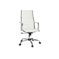 finebuy design chaise de bureau fauteuil de direction pivotant avec accoudoirs  chaise tournante avec appui-tête  cuir synthétique - réglable en hauteur - dossier ergonomique - capacité de charge 110 kg