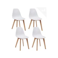 lot de 4 chaises de cuisine style scandinave nao (blanc) 650