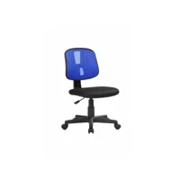chaise de bureau dlazeti, chaise de bureau de travail, siège de bureau ergonomique, 49x43h81/93 cm, noir et bleu 8052773857987