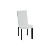 chaise de salle à manger ina similicuir avec pieds en bois , blanc /noir