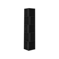 vidaxl armoire d'angle noir 33x33x164,5 cm aggloméré